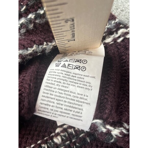 Calvin Klein Jeans Womens Medium Striped Burgundy Sweater Acrylic/Cotton Blend - Picture 9 of 12